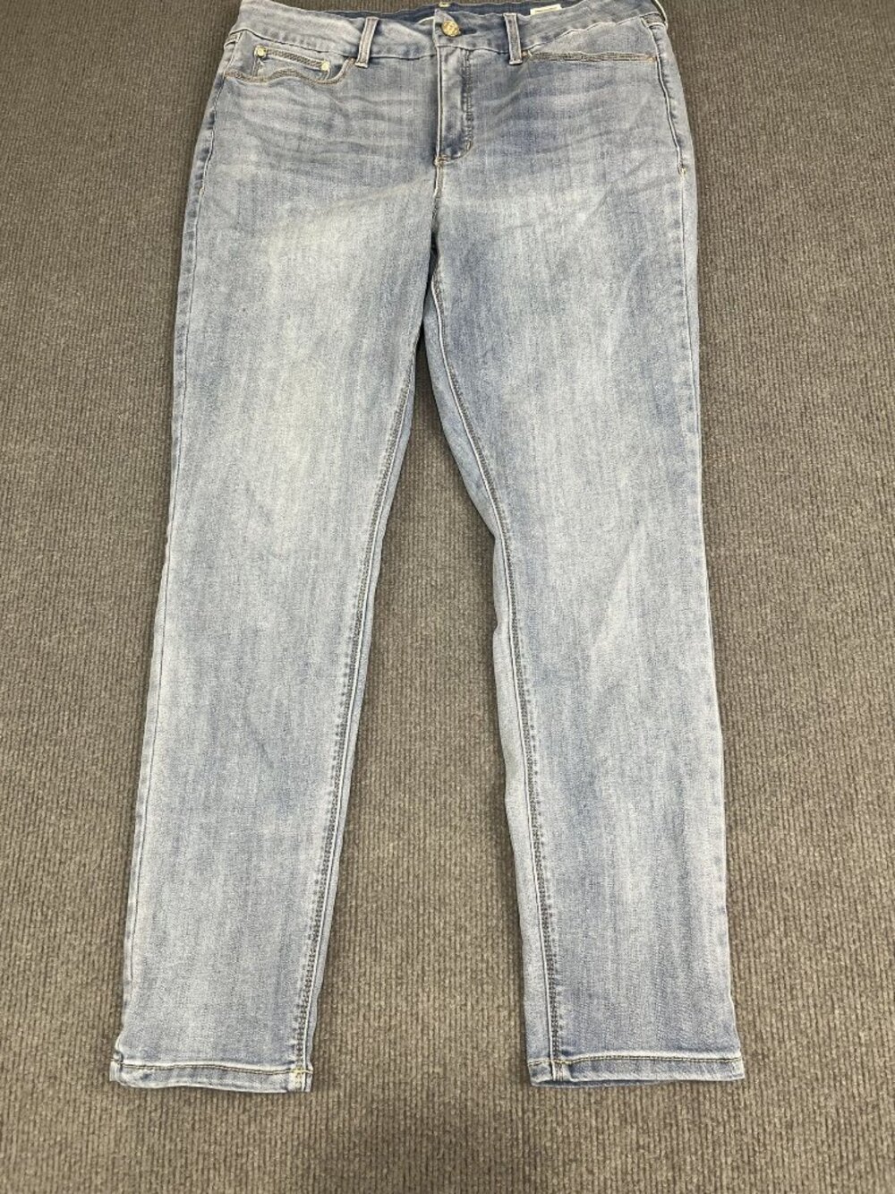 Seven 7 Womens Light Wash Mid-Rise Slim Fit Jeans 16